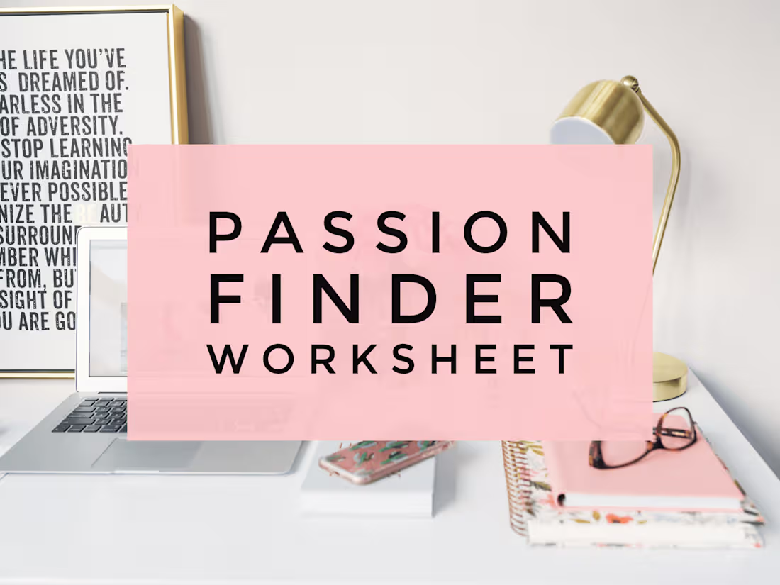Cover image for 📑Lead Magnet - Passion Finder Worksheet 