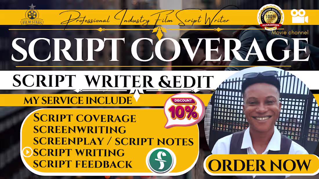 Cover image for Script Coverage, Movie Script, Screenplay Editing & Rewriting
