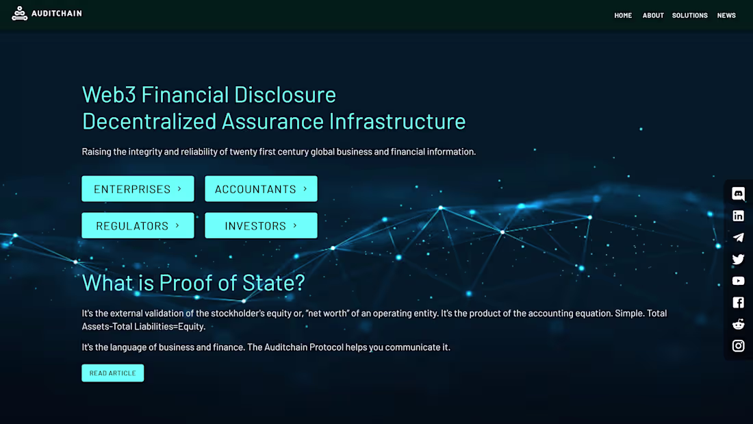Cover image for Front End Development for Auditchain