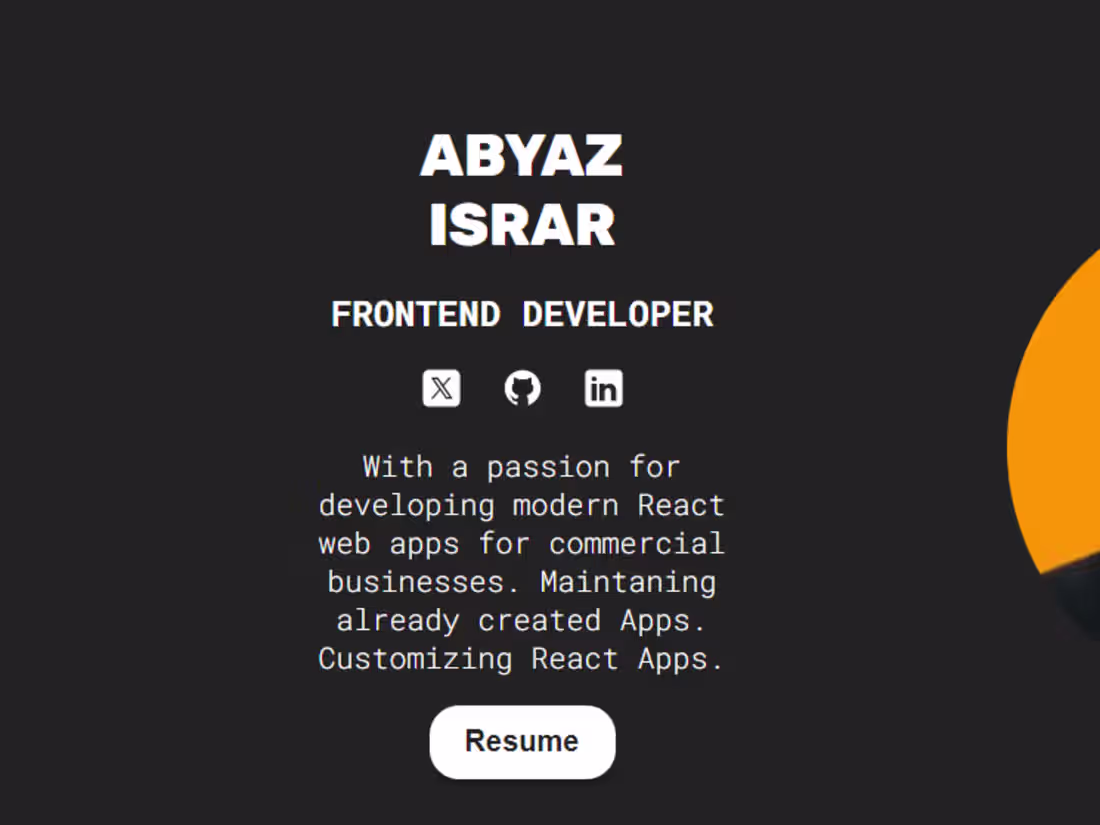 Cover image for Personal Portfolio website using React