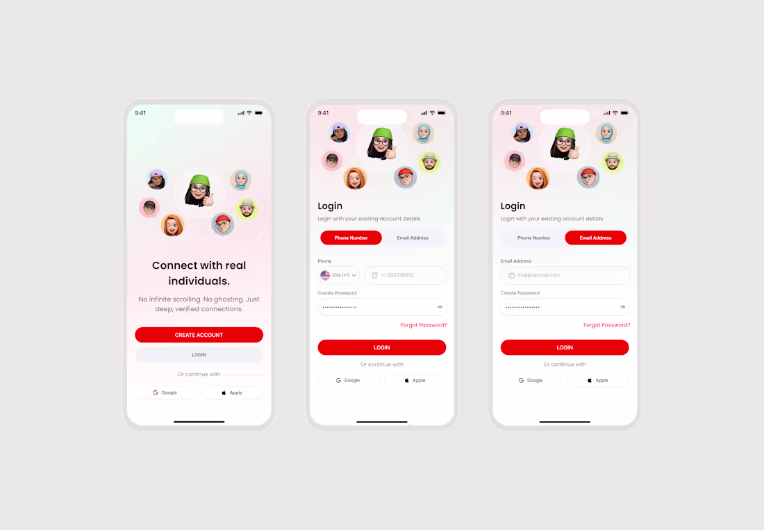 Cover image for Authentication screen for a dating