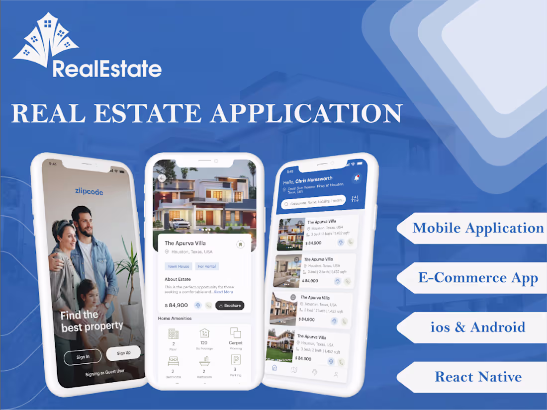 Cover image for Real Estate App | React Native | MySQL | Node.js