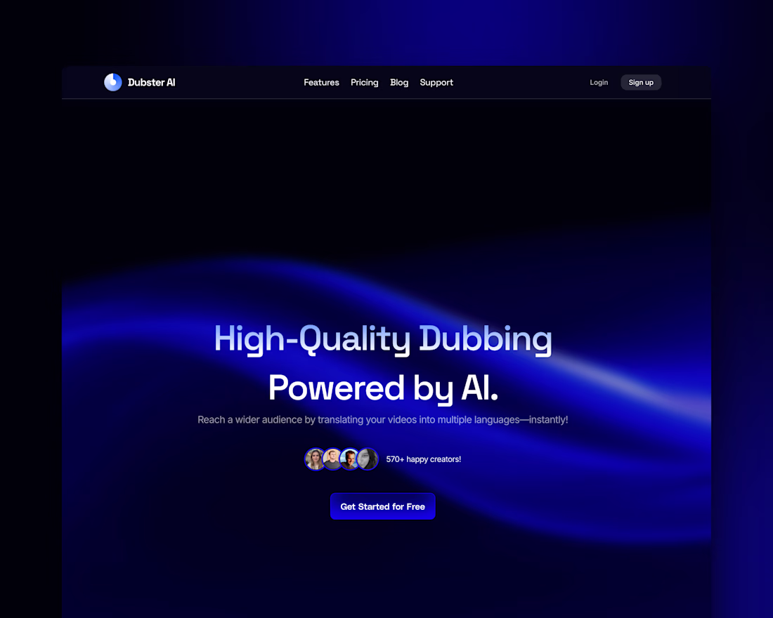 Cover image for Dubster AI - Framer Website Design & Development