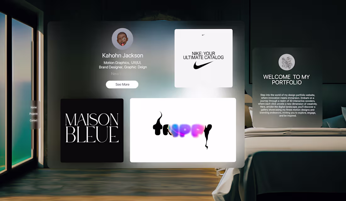 Cover image for 🌐Apple Vision Portfolio | Interactive Spline Design🌐