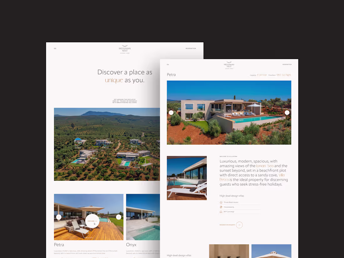 Cover image for Messinian Nest – Branding & Web Design for a Luxury Villas