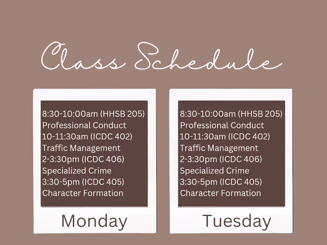 Cover image for Class Schedules 
