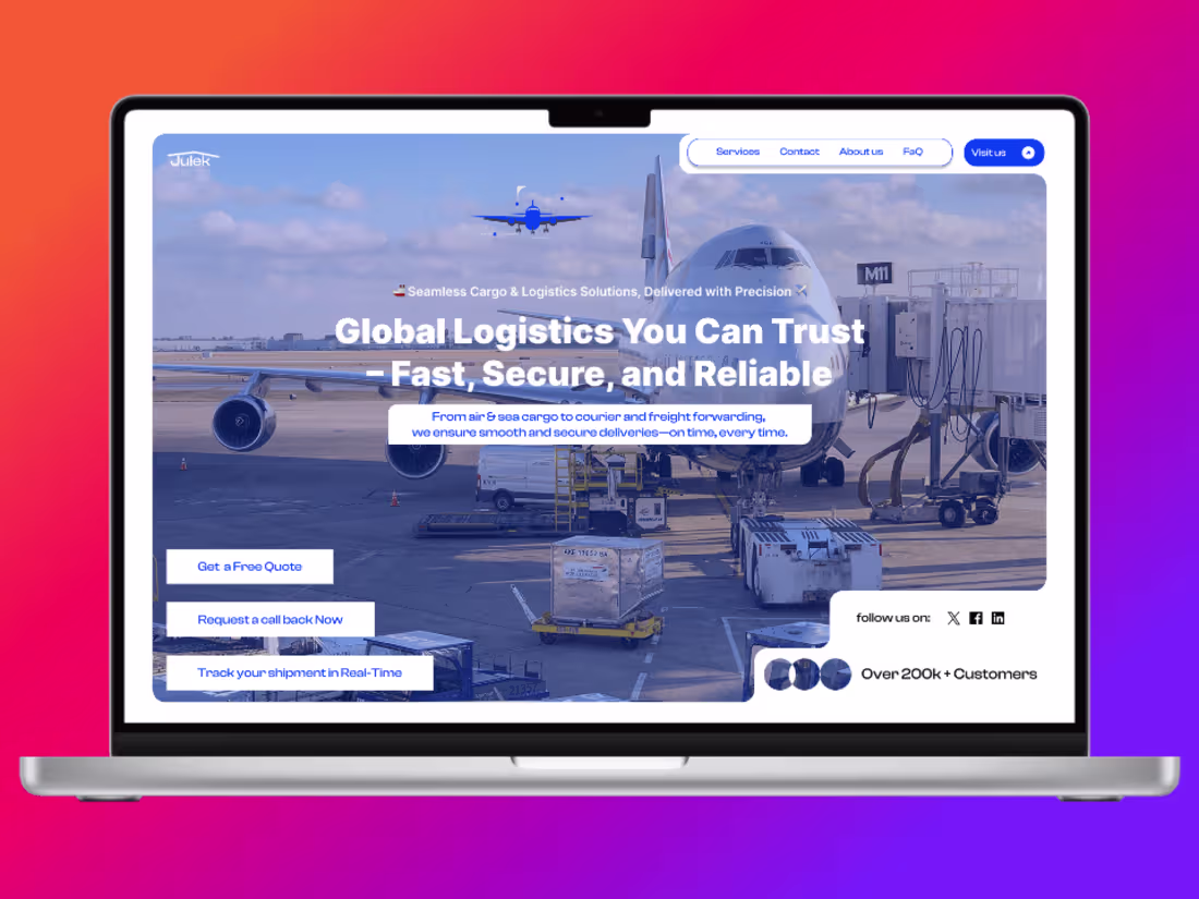 Cover image for Landing Page for a Cargo company