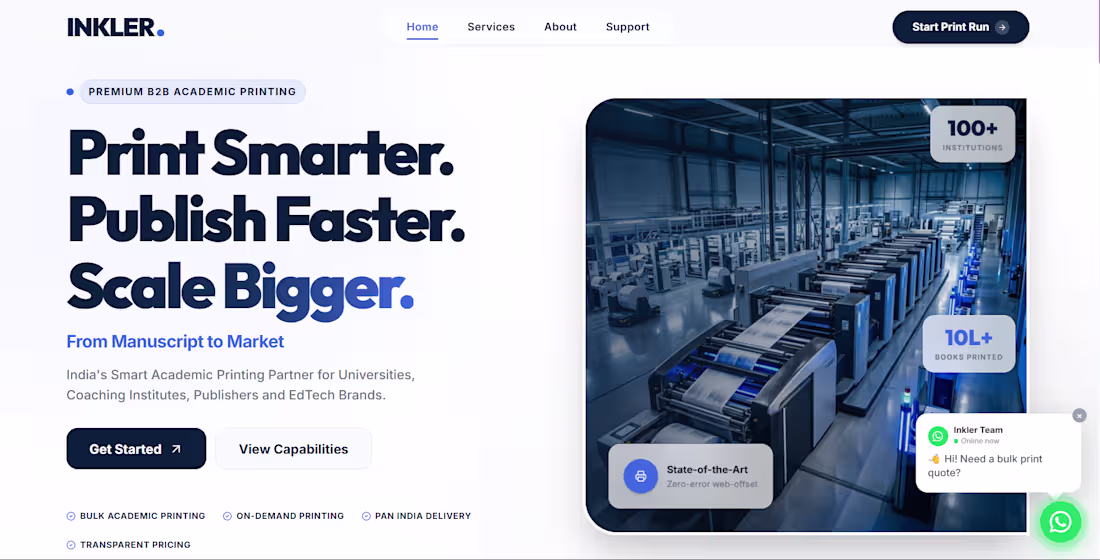 Cover image for Inkler is a professional printing