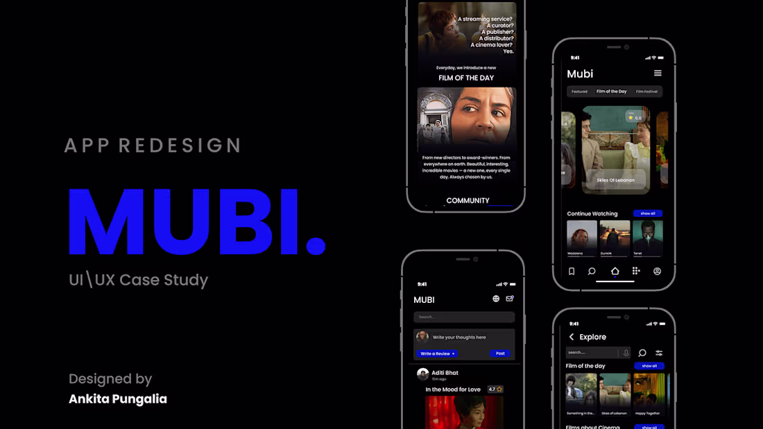 Cover image for MUBI App Redesign (UI\UX Case Study) :: Behance