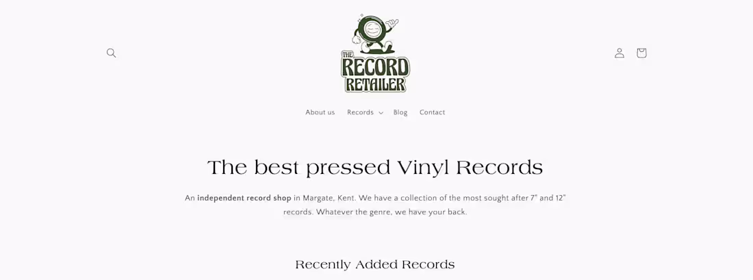 Cover image for Vinyl record e-commerce website.