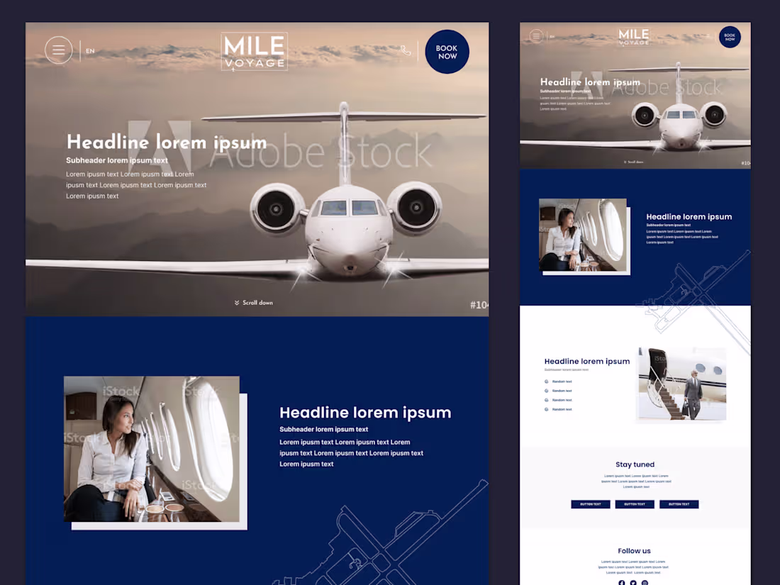 Cover image for Mile Voyage Private Jets Booking Website Design