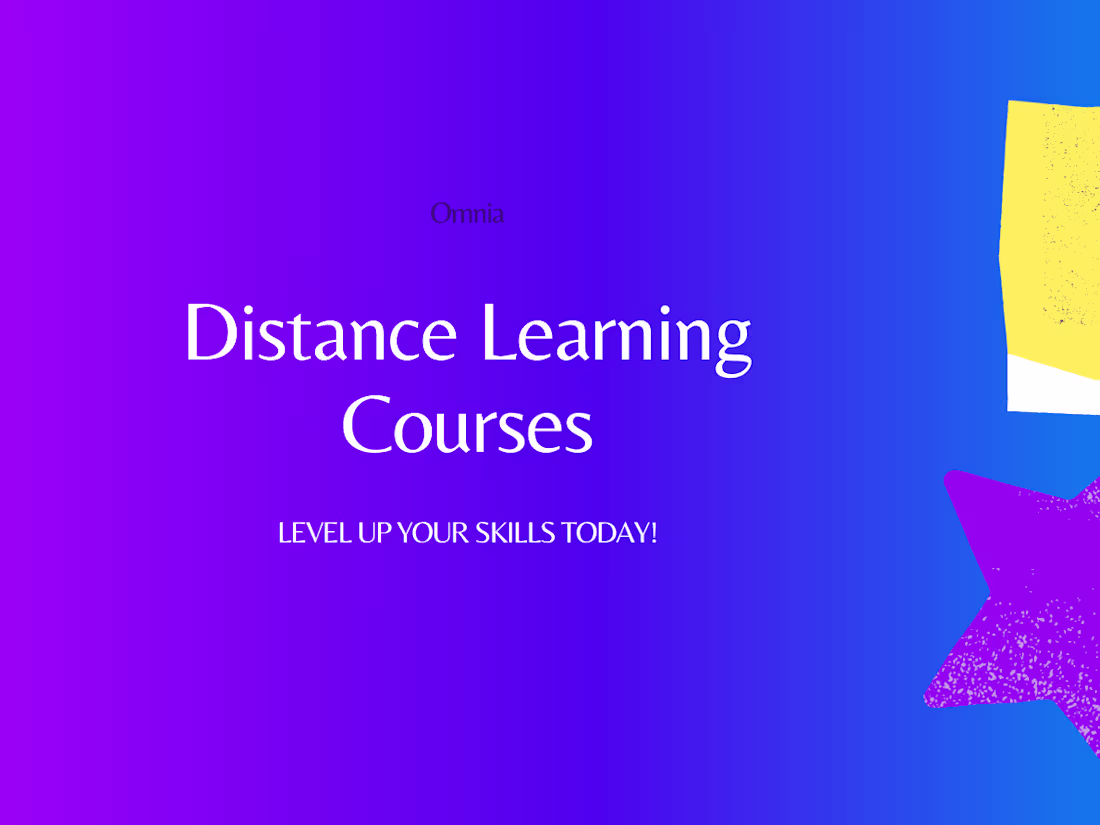 Cover image for Omnia's Distance Learning Courses - Bold and Eye-Catching Design