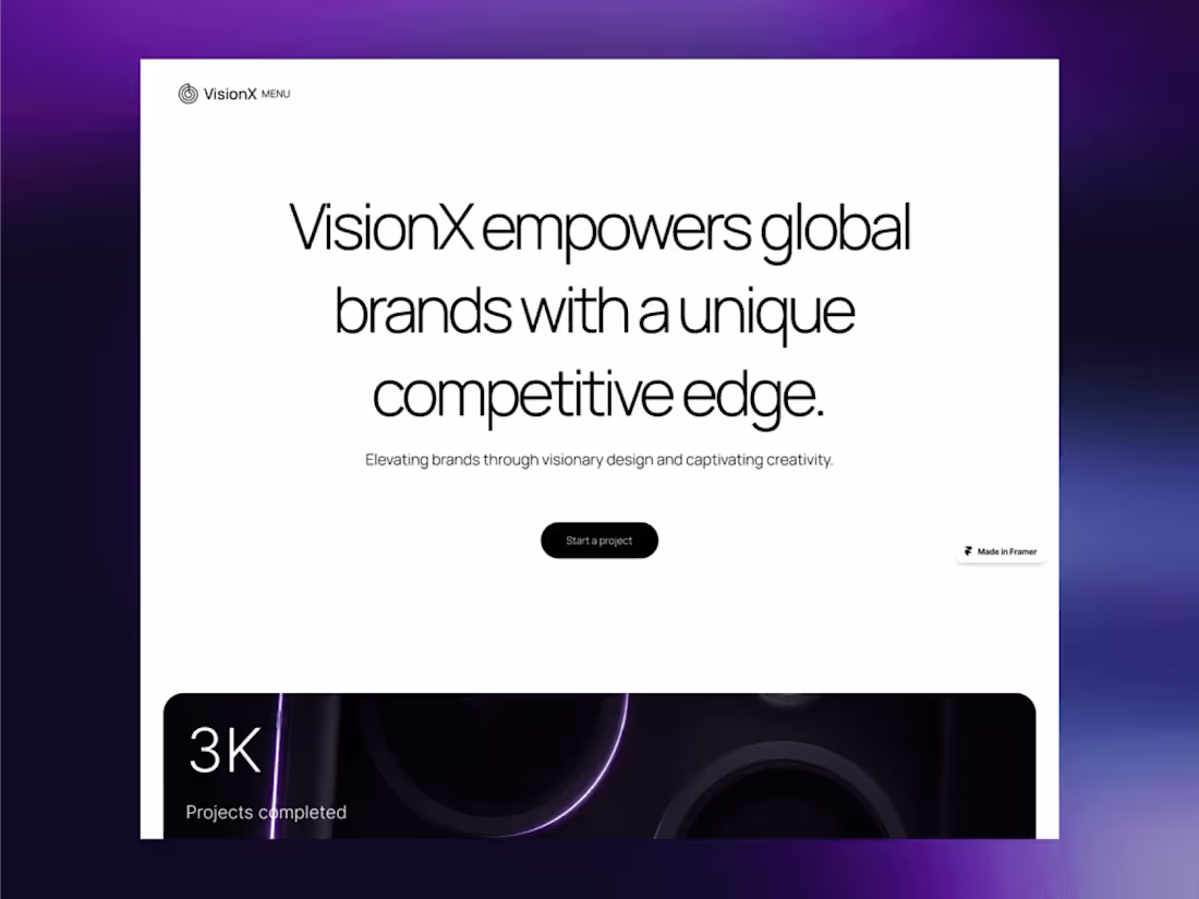 Cover image for VisionX - Digital Agency Framer Template