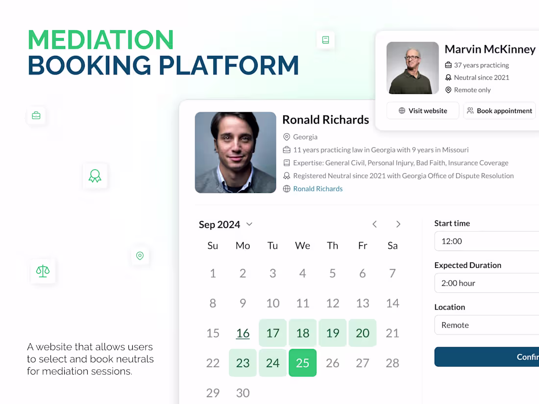 Cover image for Comprehensive Booking and Mediation Platform Development