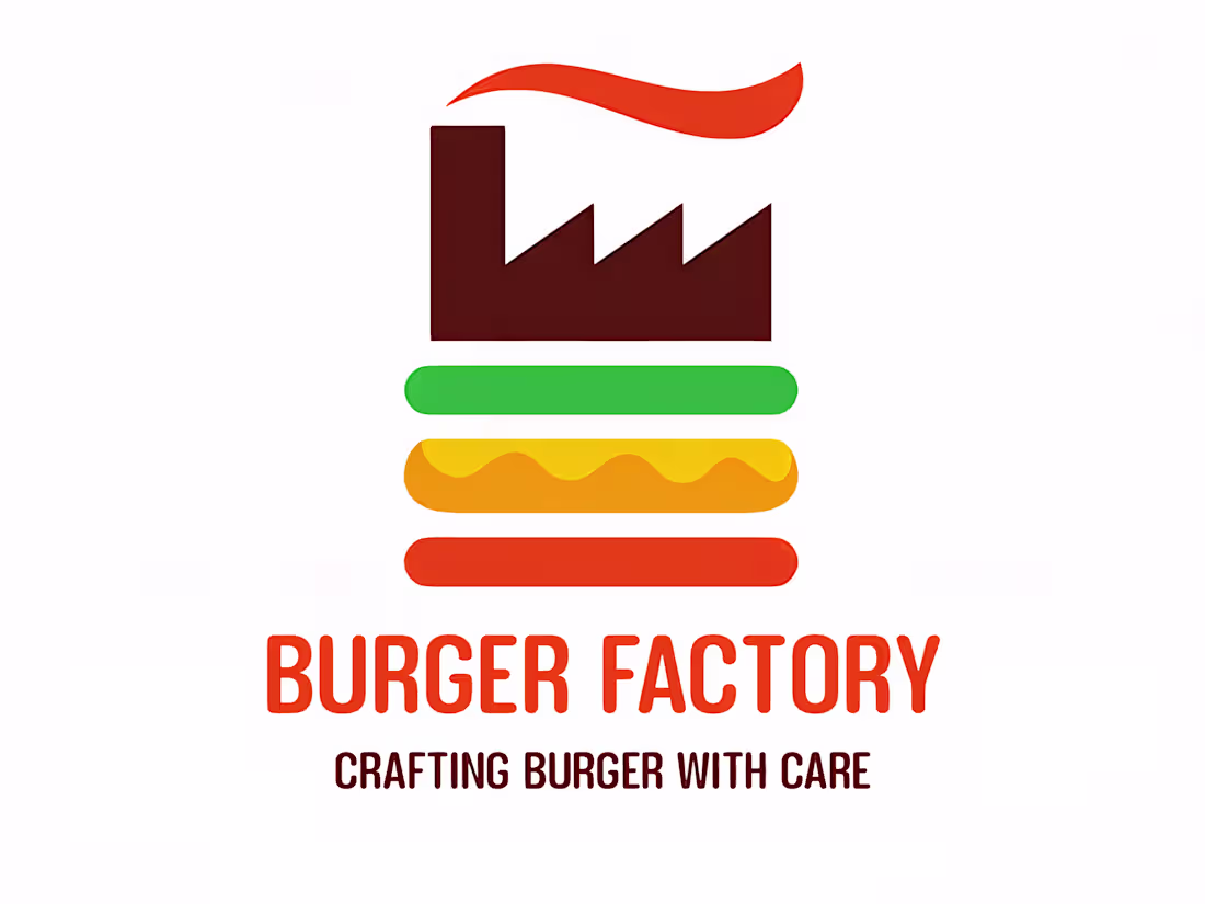 Cover image for logo, name, and slogan for a burger restaurant.