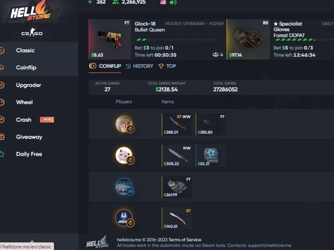 Cover image for hellstore.me - The best way to get new CS:GO skins in your inve…