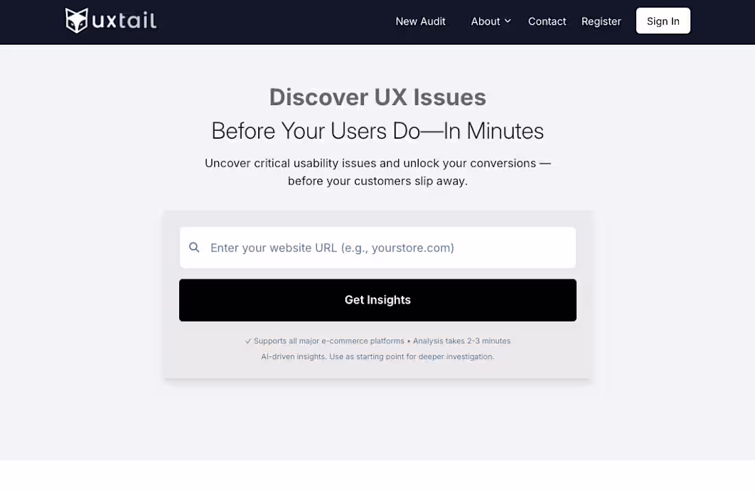 Cover image for Here is a desktop view and the fox icon logo of uxtail.com