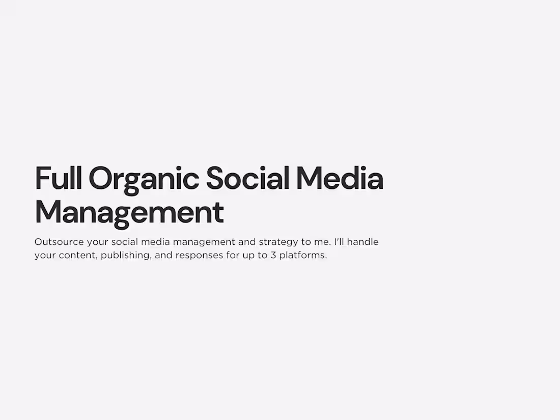 Cover image for Full Organic Social Media Management