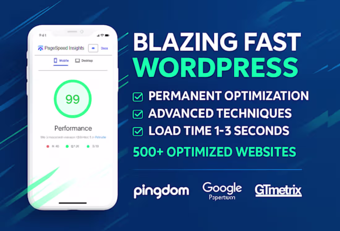 Cover image for I will do WordPress speed optimization for google page speed 