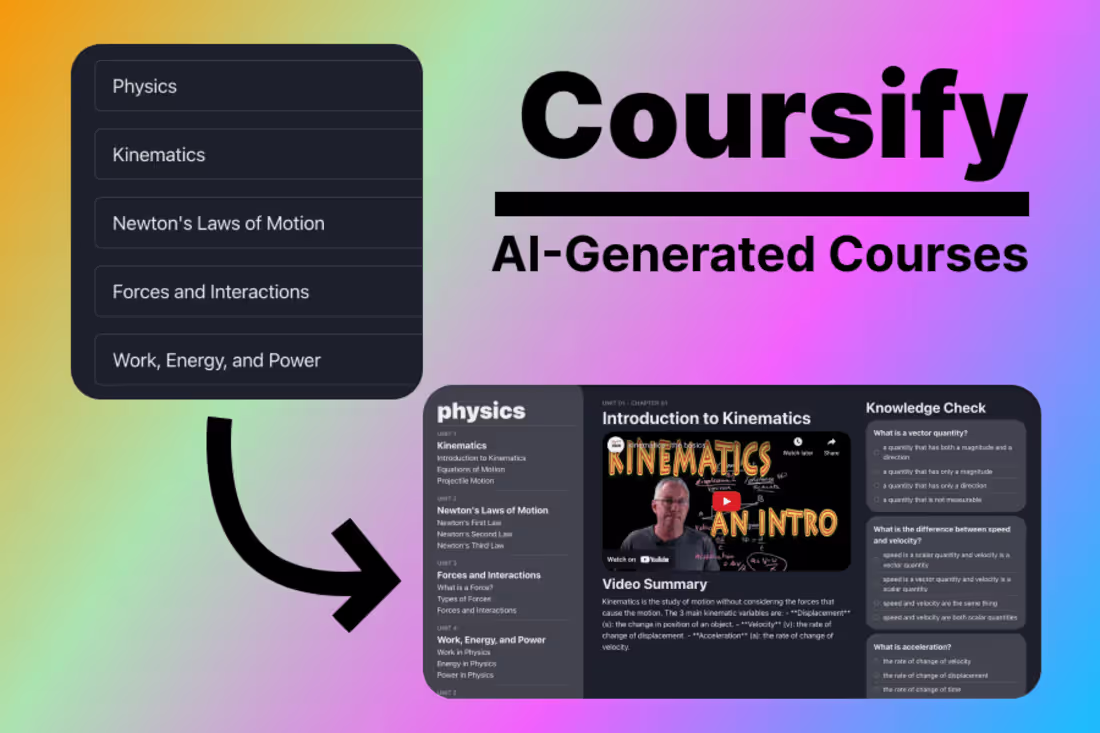 Cover image for Coursify | AI-Generated Courses