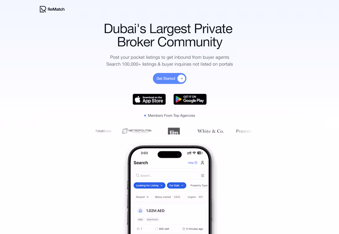 Cover image for ReMatch - Dubai's Largest Private