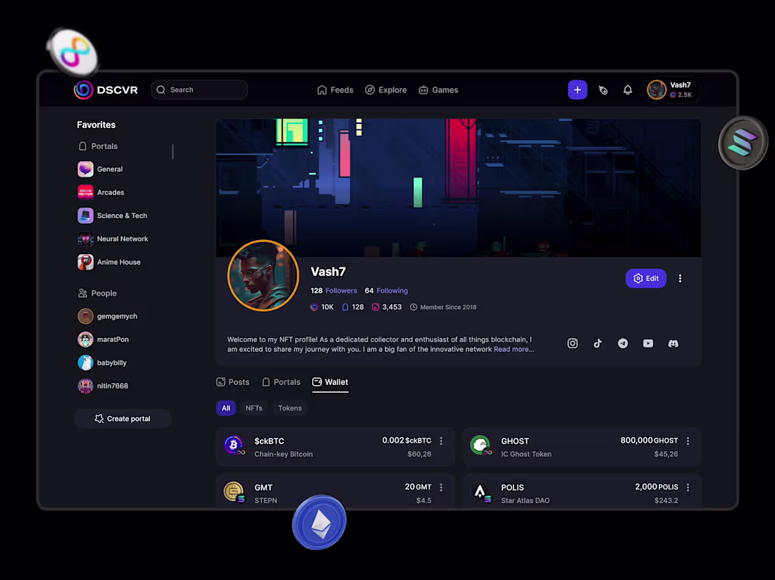 Cover image for DSCVR - leading Web3 social network with the largest user base.