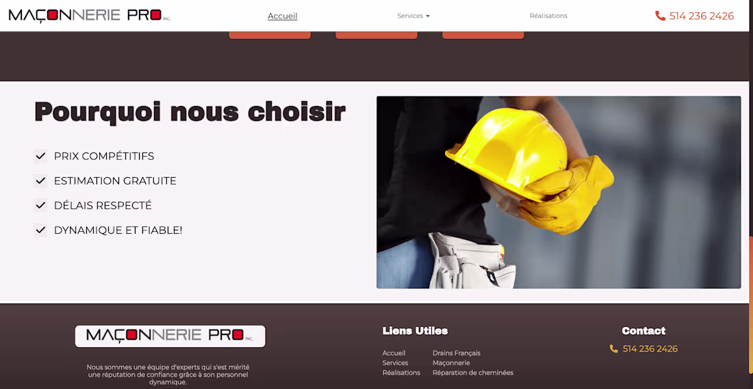 Cover image for Made a construction landing page for a business