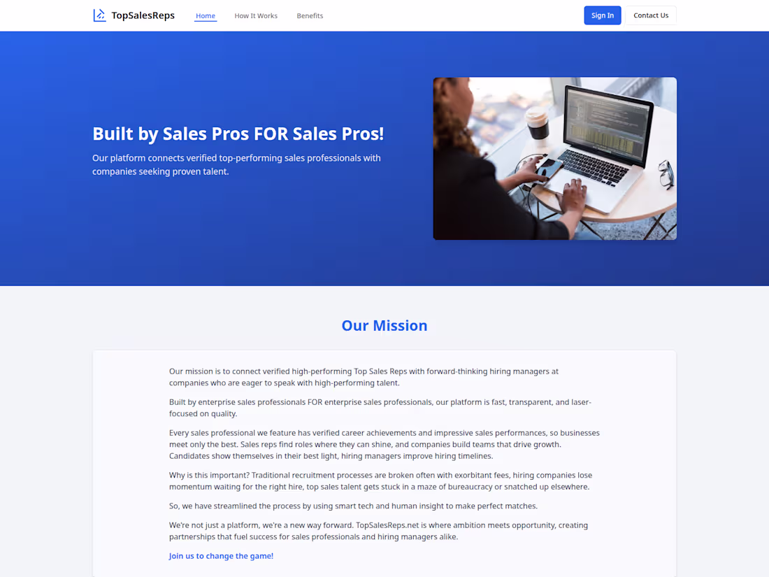 Cover image for TopSalesReps Web Application Development