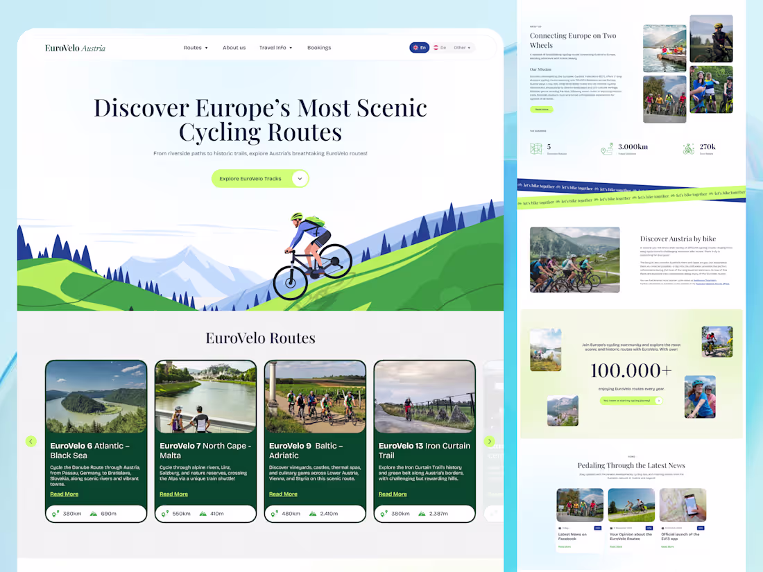 Cover image for EuroVelo Austria – Cycling Travel Landing Page Design