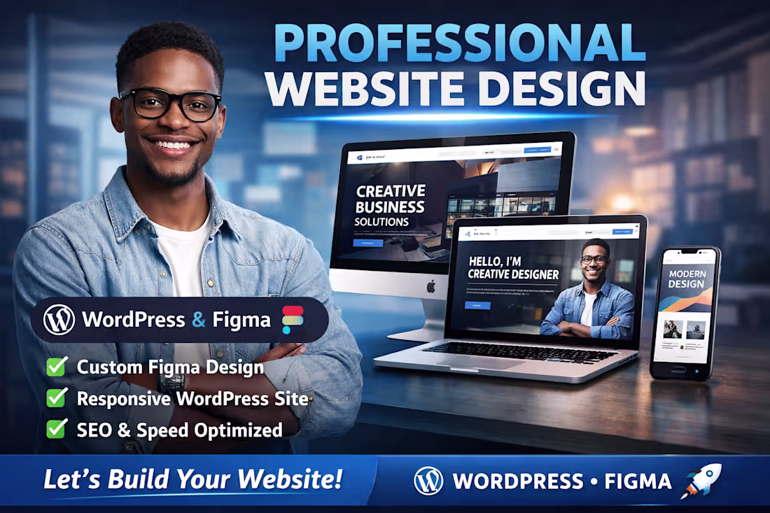 Cover image for Will design modern responsive website using WordPress and Figma