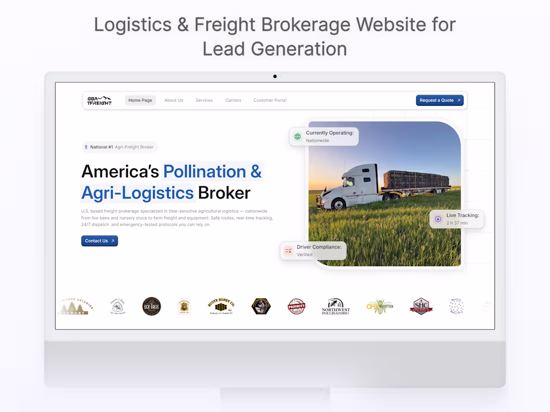 Cover image for Agri-Logistics Website Redesign Project