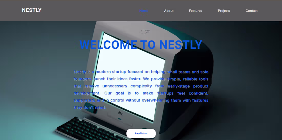 Cover image for A saas landing page 