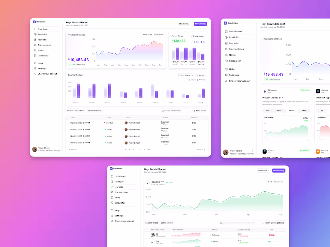 Cover image for Clandestine Web3 Finance Dashboard