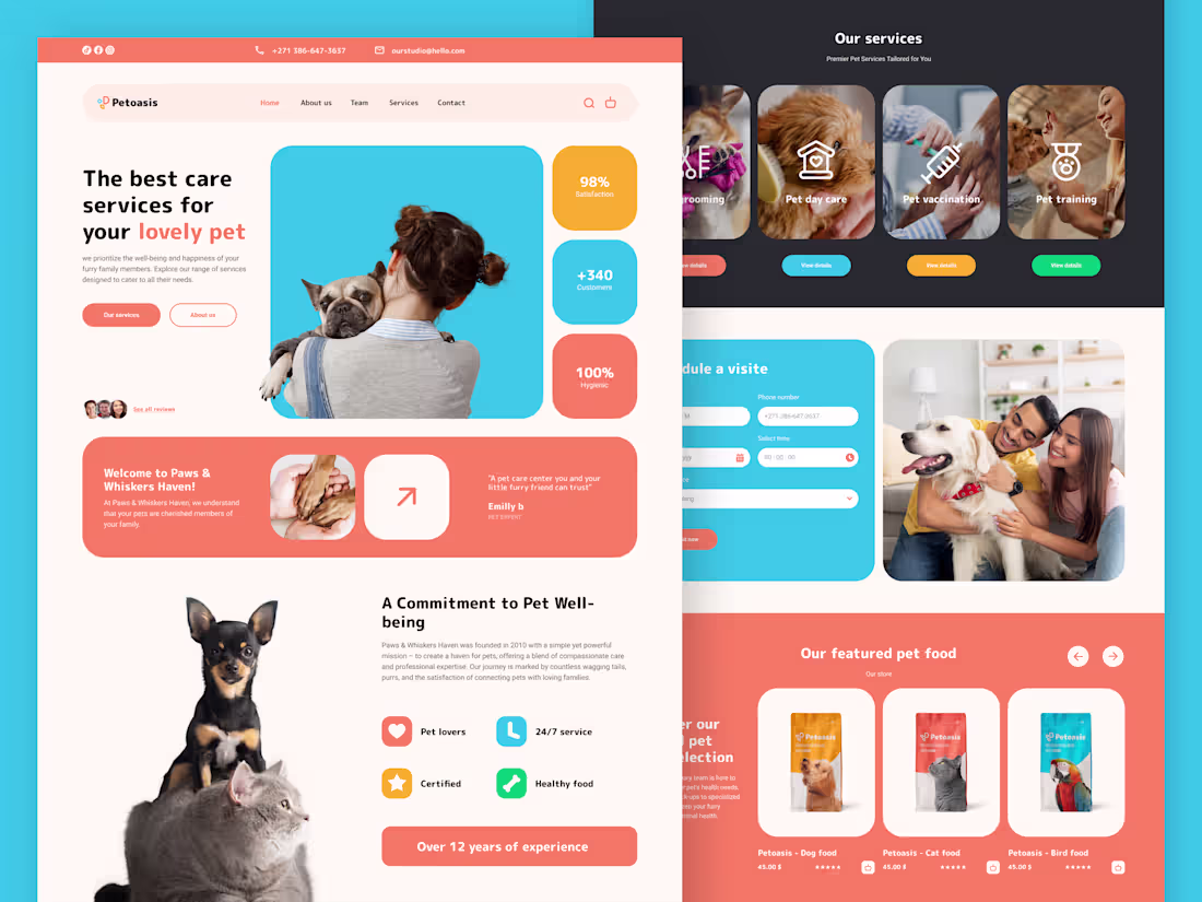 Cover image for PetOasis -  Pet Care & Food Webflow Website