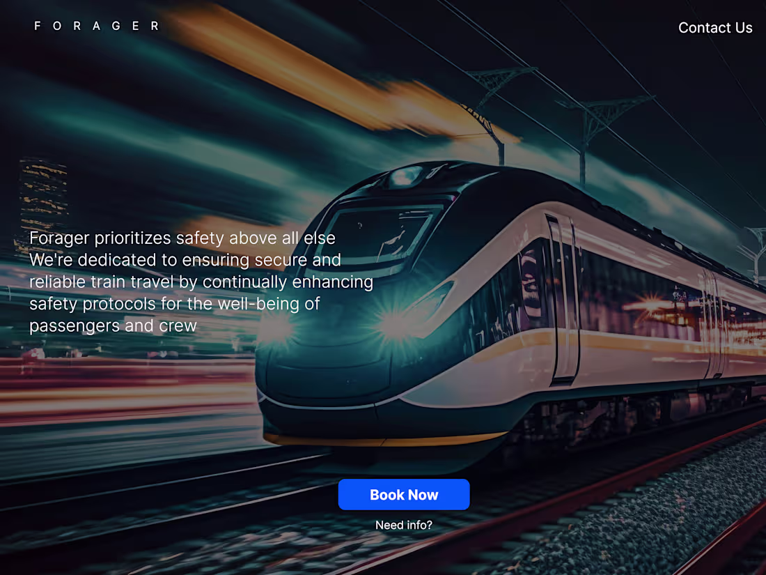 Cover image for Website for Forager - A train Company