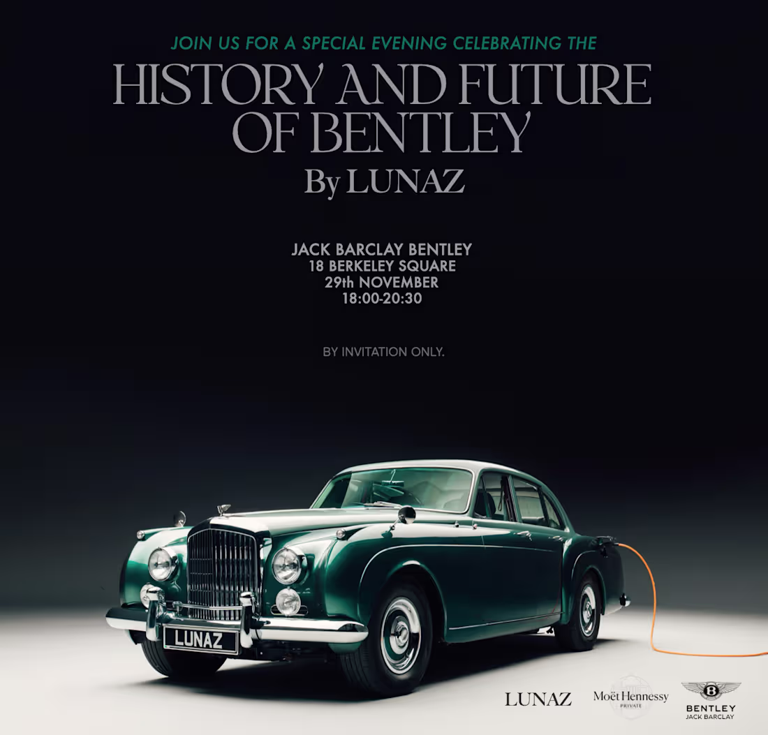 Cover image for Invitation for The History and Future of Bentley by Lunaz