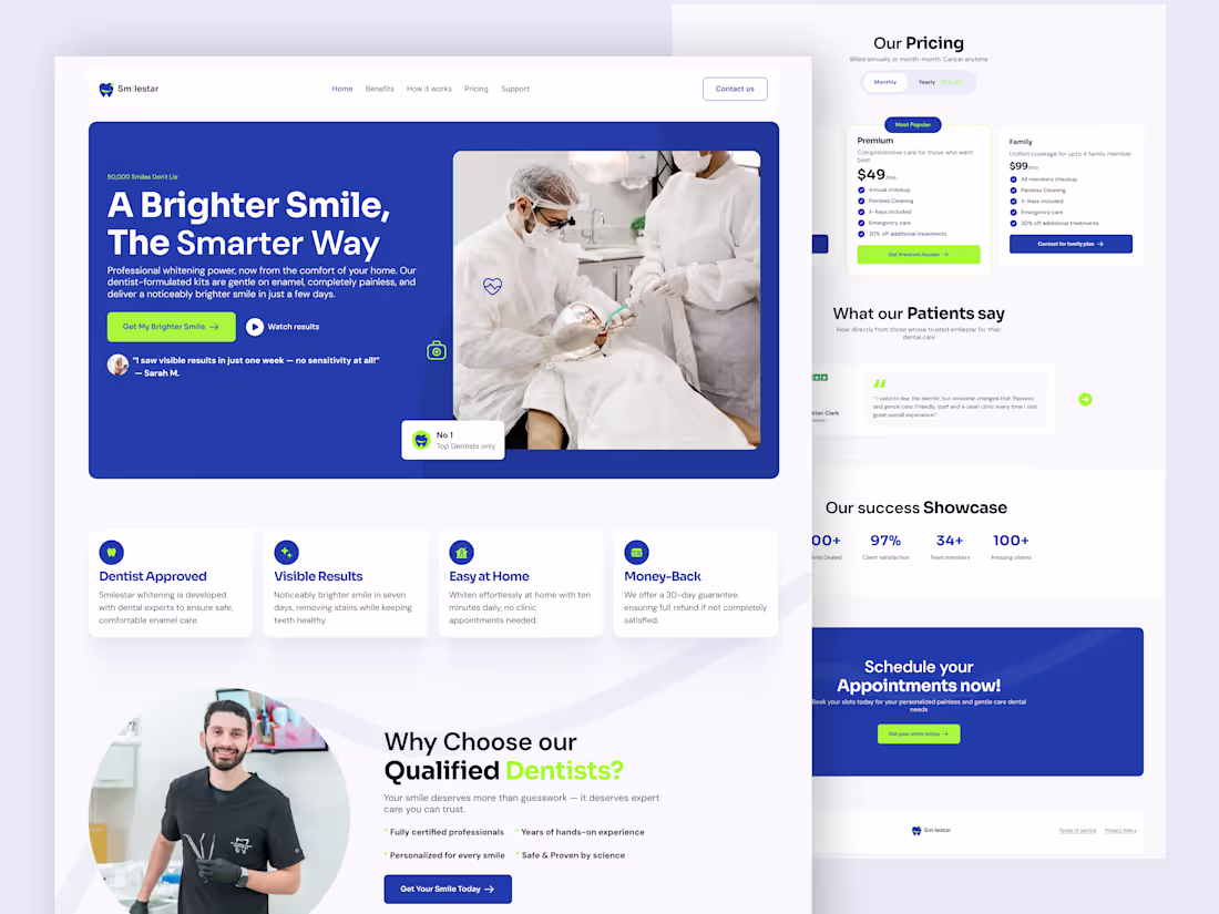 Cover image for SmileStar – Dental Clinic Website UI/UX Design