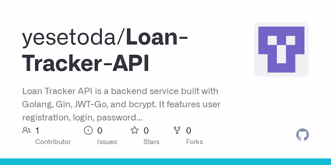 Cover image for yesetoda/Loan-Tracker-API
