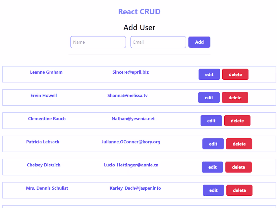 Cover image for React CRUD Operations