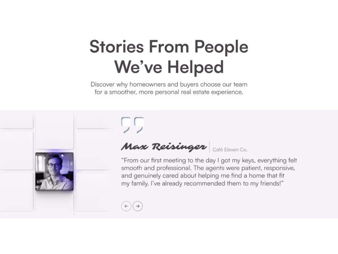 Cover image for Testimonial section