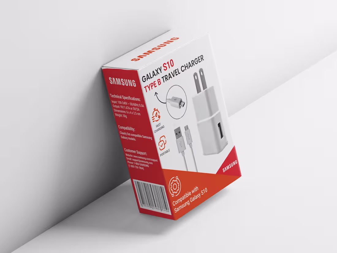 Cover image for Samsung Charger Box Packaging Design 