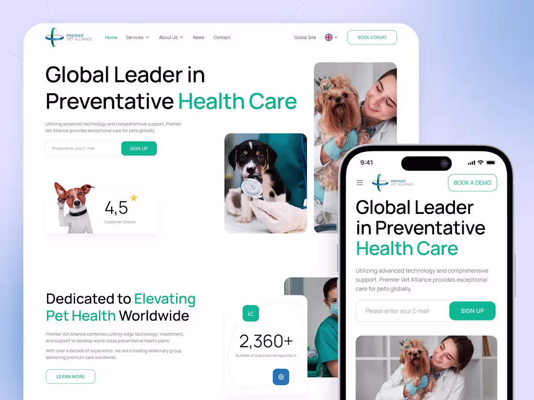 Cover image for Premier Veterinary Alliance Website Redesign