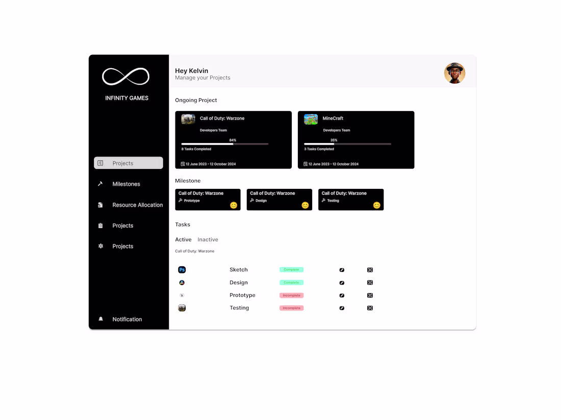 Cover image for Game company dashboard