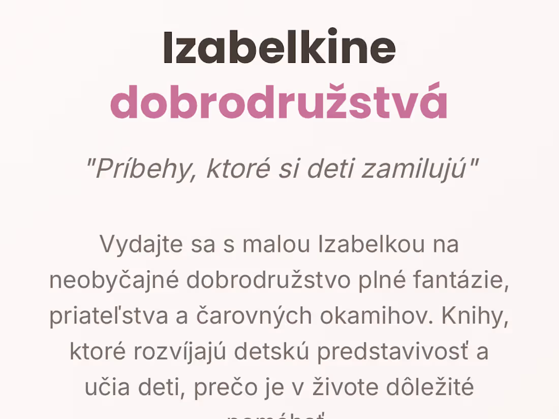 Cover image for Izabelkine dobrodružstvá - Detská kniha plná fantázie
