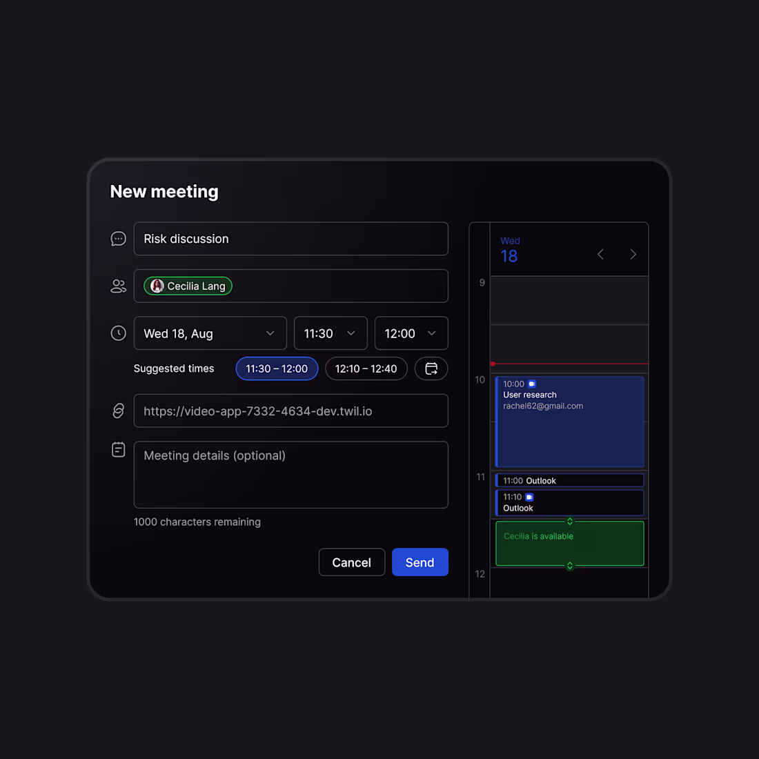 Cover image for Meeting Scheduler UI – Built with Shadcn/UI
