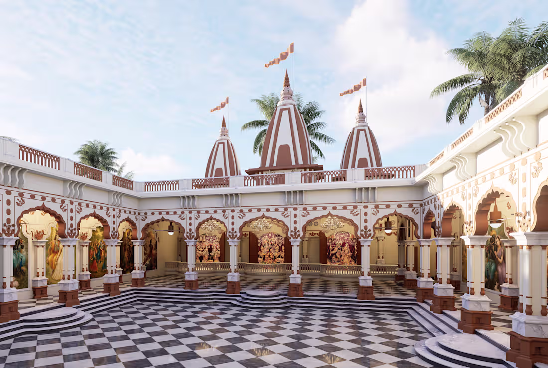 Cover image for Traditional temple courtyard visualization focusing