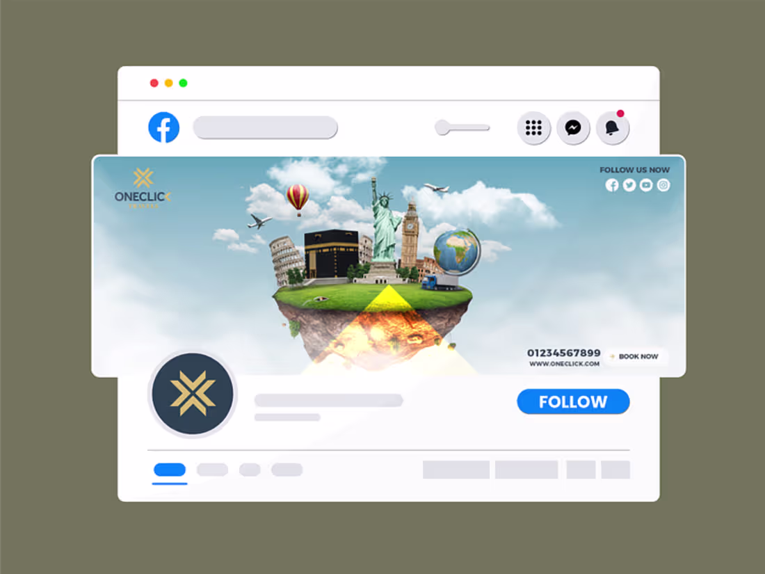 Cover image for social media design kit for a travel agency