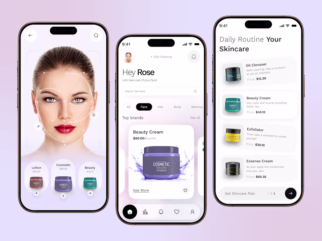 Cover image for AI Skincare Mobile App Design