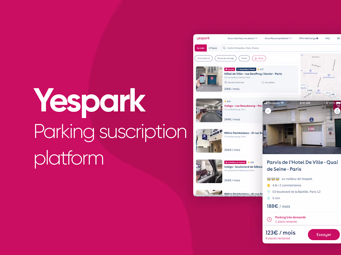 Cover image for Yespark | Taking a parking rental platform to the next level