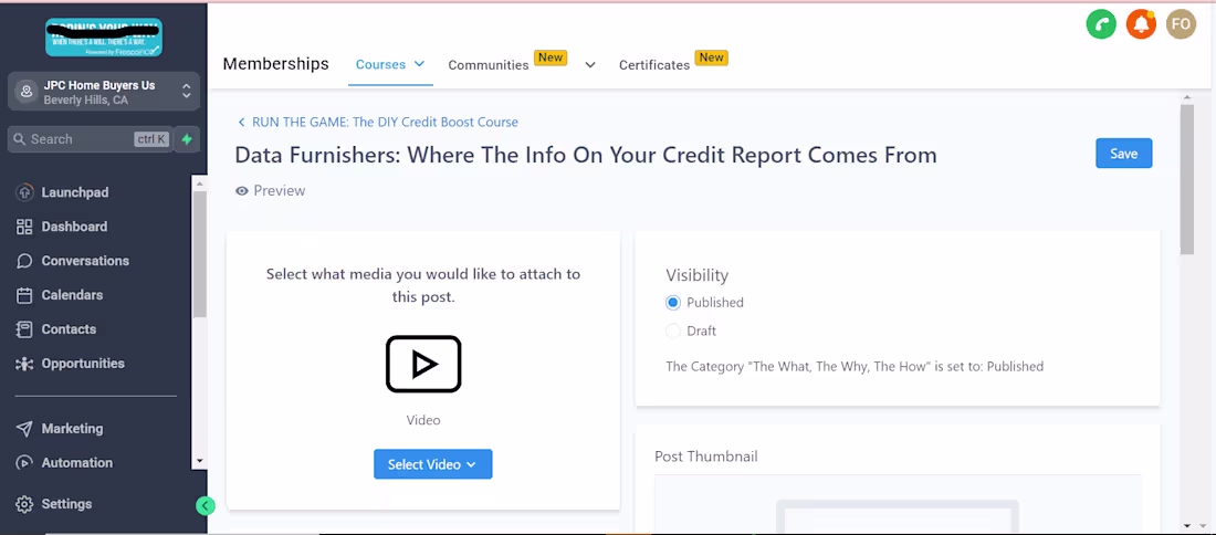 Cover image for Course Creation with GoHighLevel
Overview: Developed